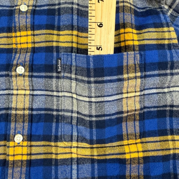 Barbour Shirt Mens Large Endsliegh Highland Check Flannel Tailored Long Sleeve - Picture 9 of 14